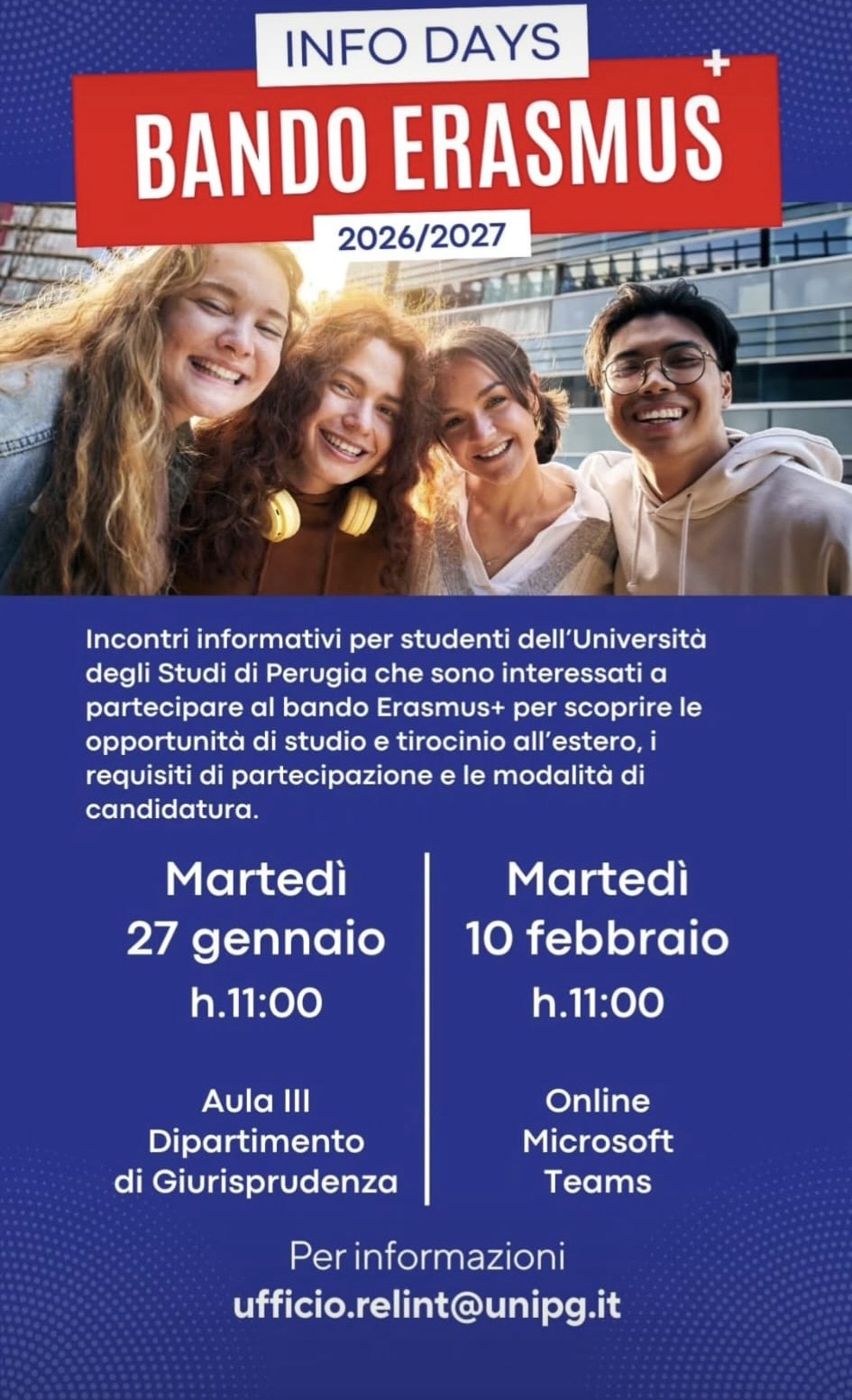 bando ersmus incontro 27.1.26